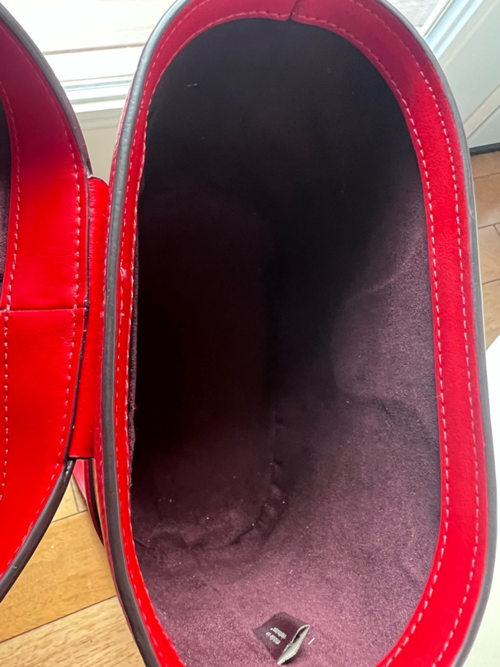 Coach Red Leather Vanity Satchel with Chain Strap - Picture 6 of 6